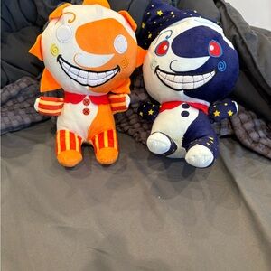 Sundrop and Moondrop Security Breach Plush, Clown Figure five nights at Freddy